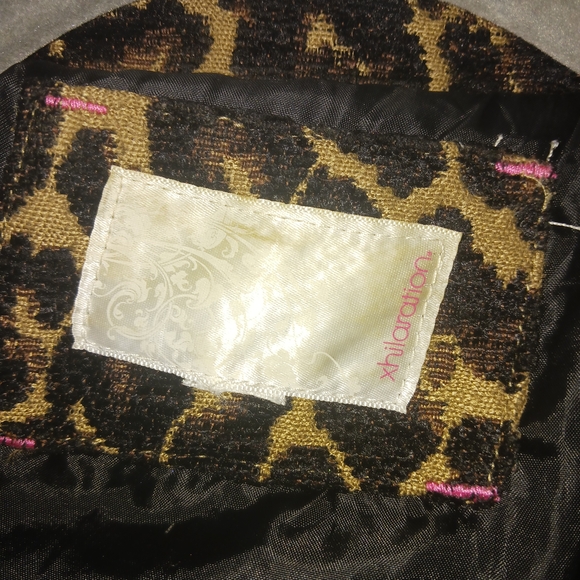 Xhilaration Leopard Print Pea Coat - Picture 3 of 11